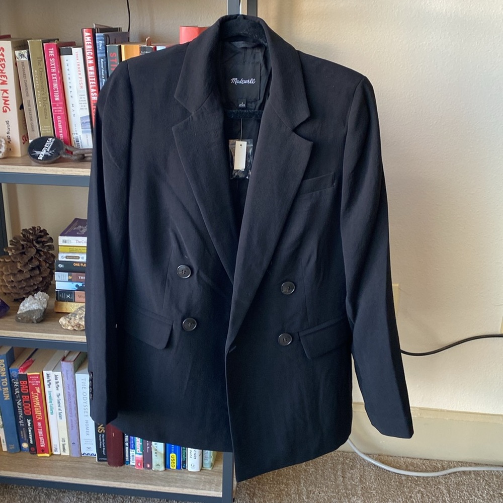 NWT Madewell classic black women’s blazer, double breasted